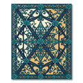 Teal Floral Lattice Scrollwork Rug