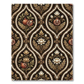 Dark Espresso Pomegranate Lotus Damask Rug
