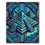 Neon Aztec Pyramid Geometric Vivid Tapestry Rug