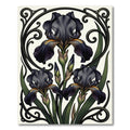 Dark Iris Nouveau Elegant Floral Swirls Rug