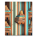 Ancient Ziggurat Terracotta Striped Earth Tone Rug