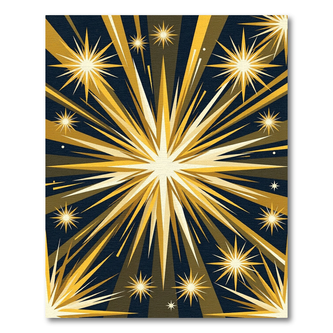 Golden Starburst Radiance Midnight Rug