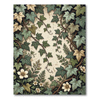Sage Ivy Leaf Foliage Botanical Illustration Rug