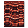 Crimson Orange Flowing Wave Lines Rug