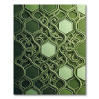 Deep Emerald Hexagon Intertwined Vines Rug