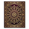 Ornate Crimson And Gold Mandala Rug