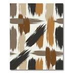 Earthy Abstract Brushstroke Ochre Bronze Rug