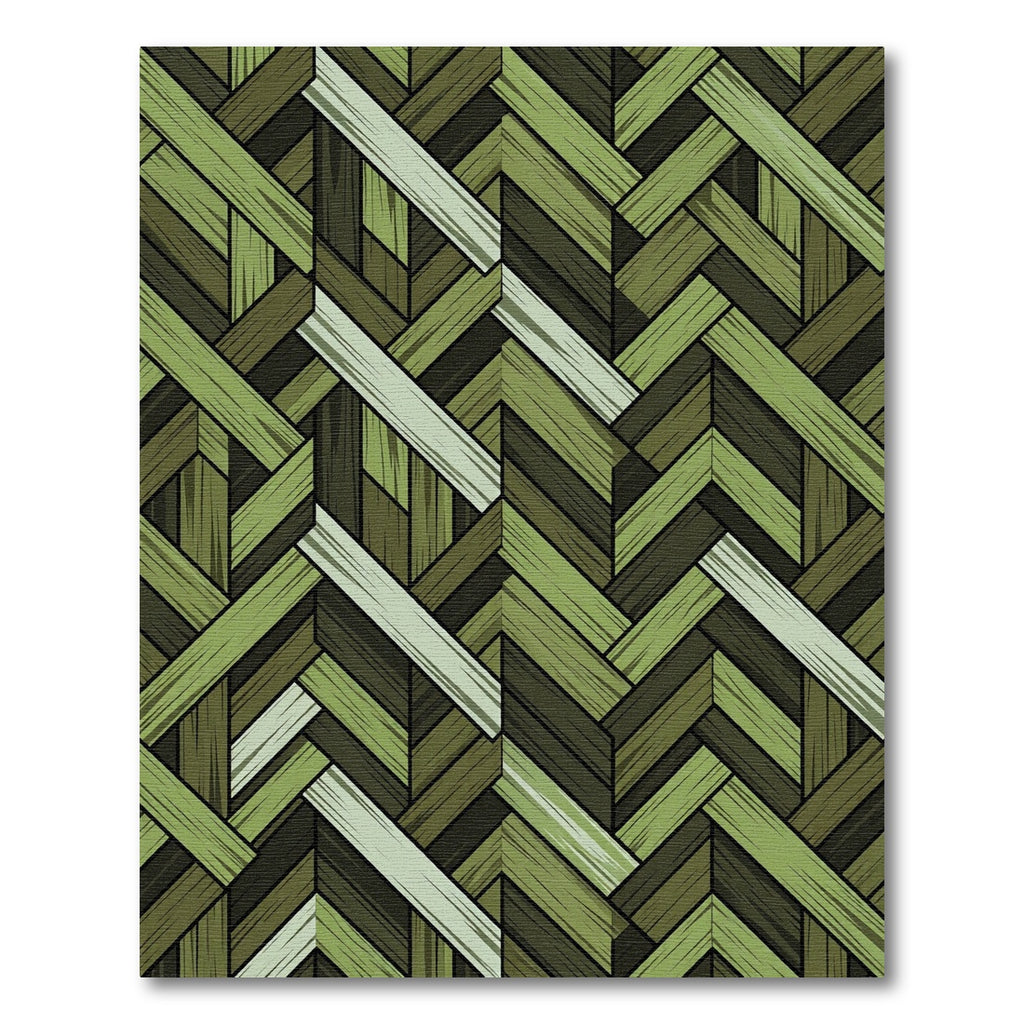 Sage Green Herringbone Woven Texture Rug
