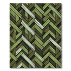 Sage Green Herringbone Woven Texture Rug
