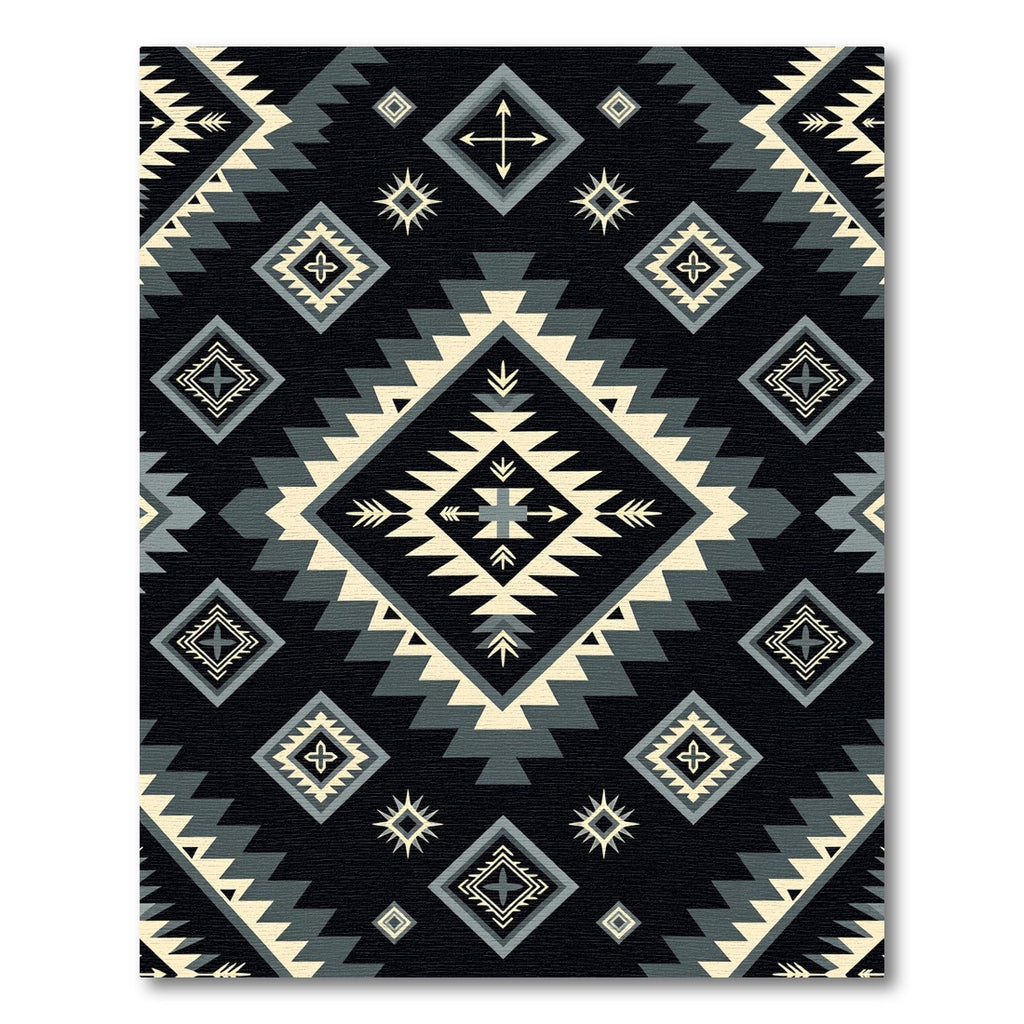 Black Geometric Diamond Native Inspired Rug