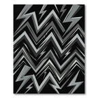 Jagged Gray Lightning Bolt Rug
