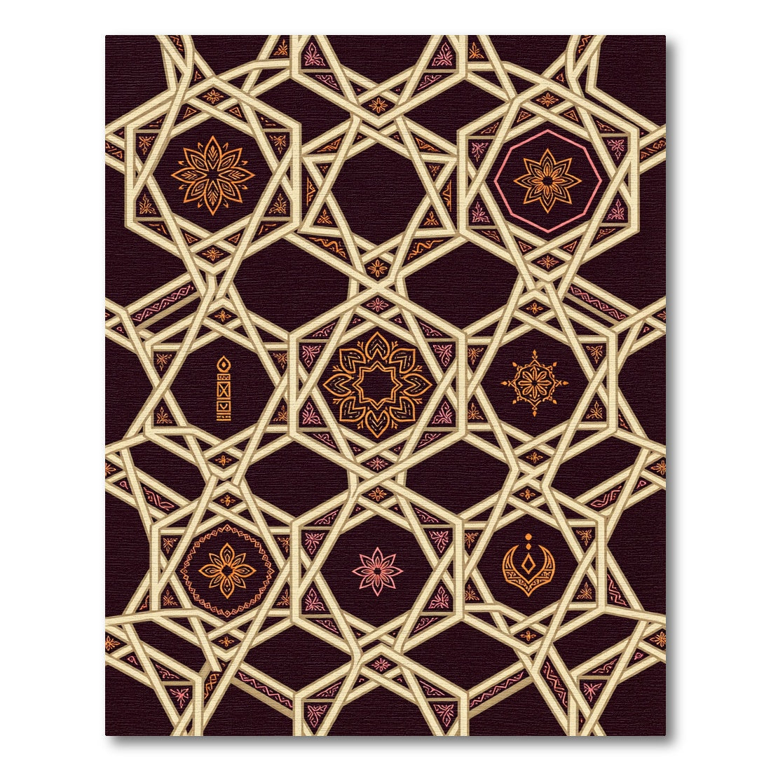 Geometric Starburst Medallion Cream Rug