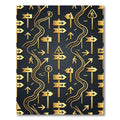 Golden Navigator Symbols on Charcoal Background Rug