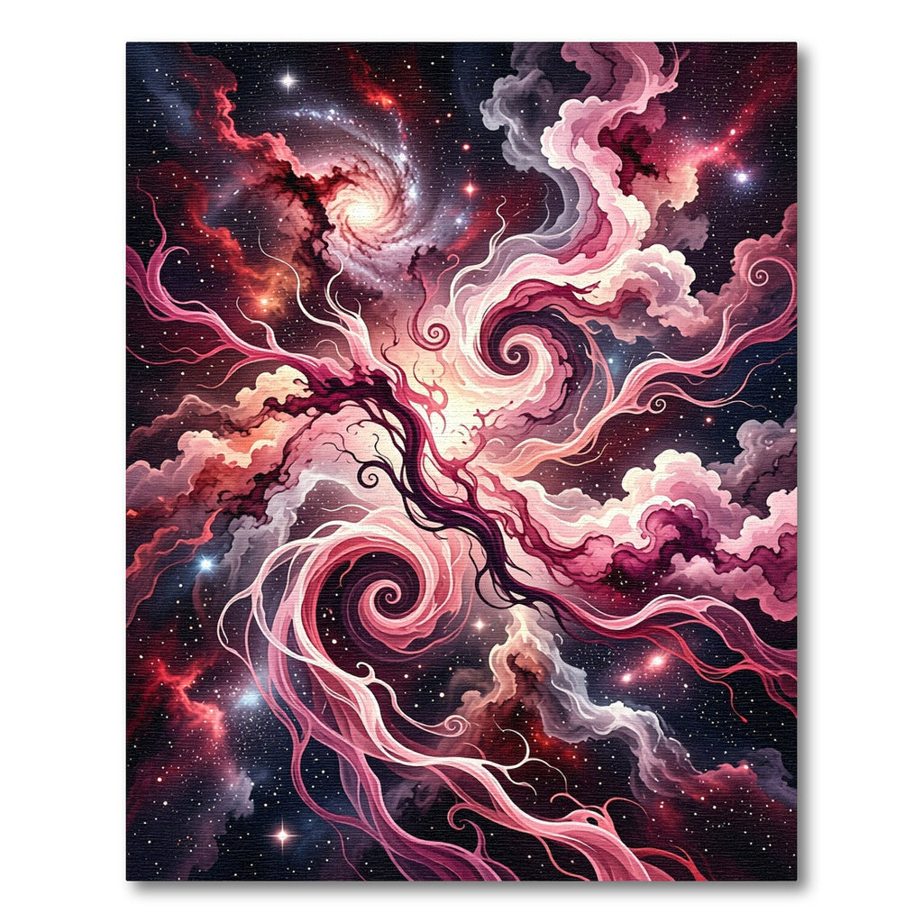 Cosmic Pink Nebula Swirl Rug