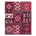 Pink Crimson Tribal Geometric Collage Rug