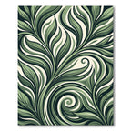 Earthy Sage Botanical Swirl Leaf Rug