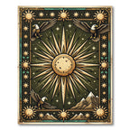 Radiant Golden Sun Eagle Mountains Rug