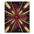 Crimson Starburst Confetti Blast Rug