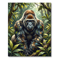 Majestic Silverback Gorilla Jungle Portrait Rug