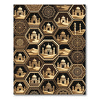 Golden Desert Mosque Hexagon Mosaic Rug