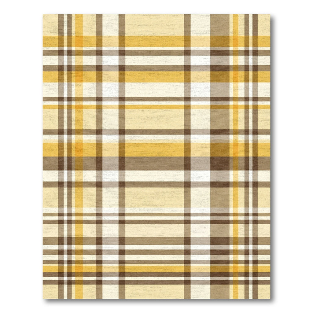 Yellow and Brown Plaid Checkered Rug