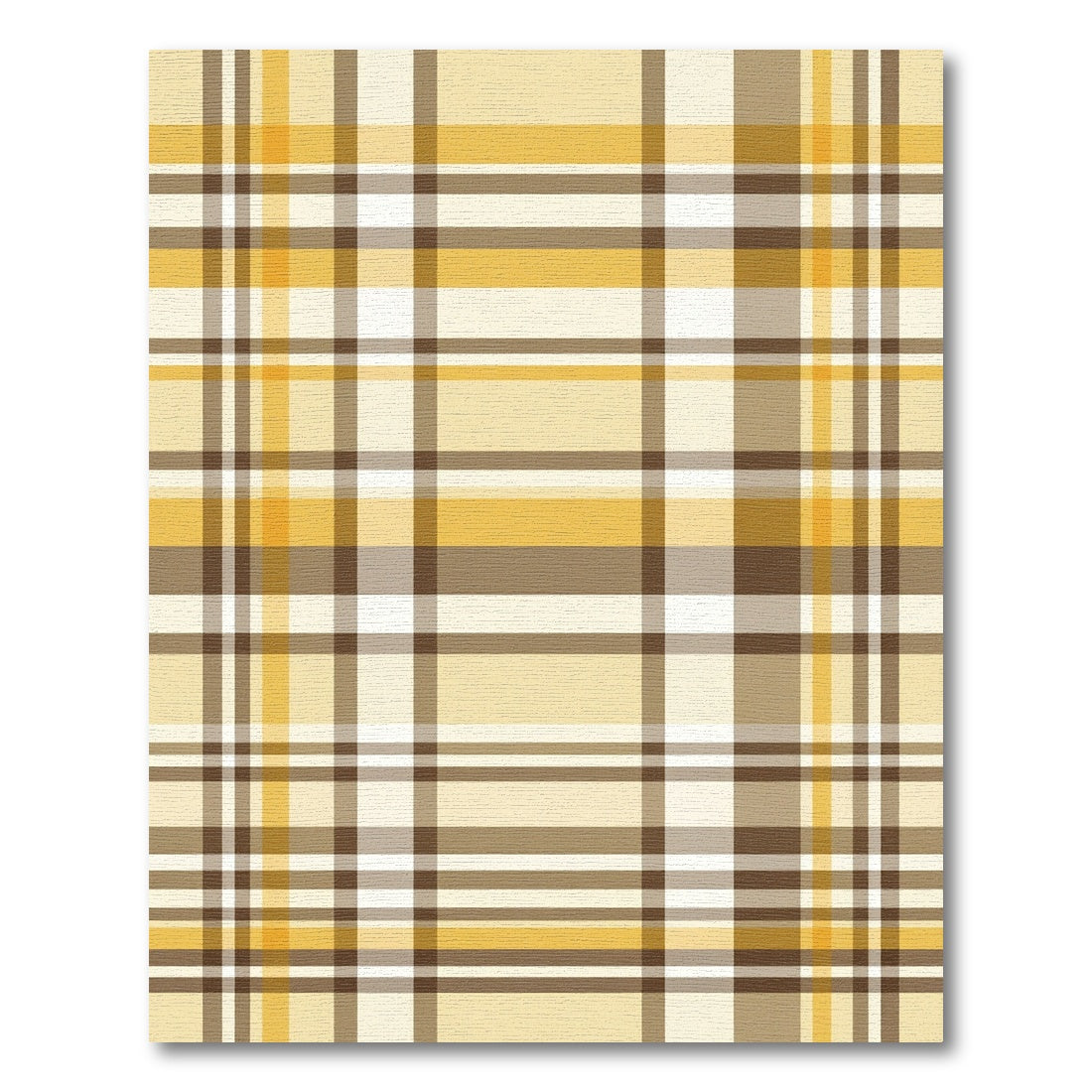 Yellow and Brown Plaid Checkered Rug