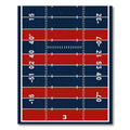 Modern Navy Red Grid Sports Field Rug