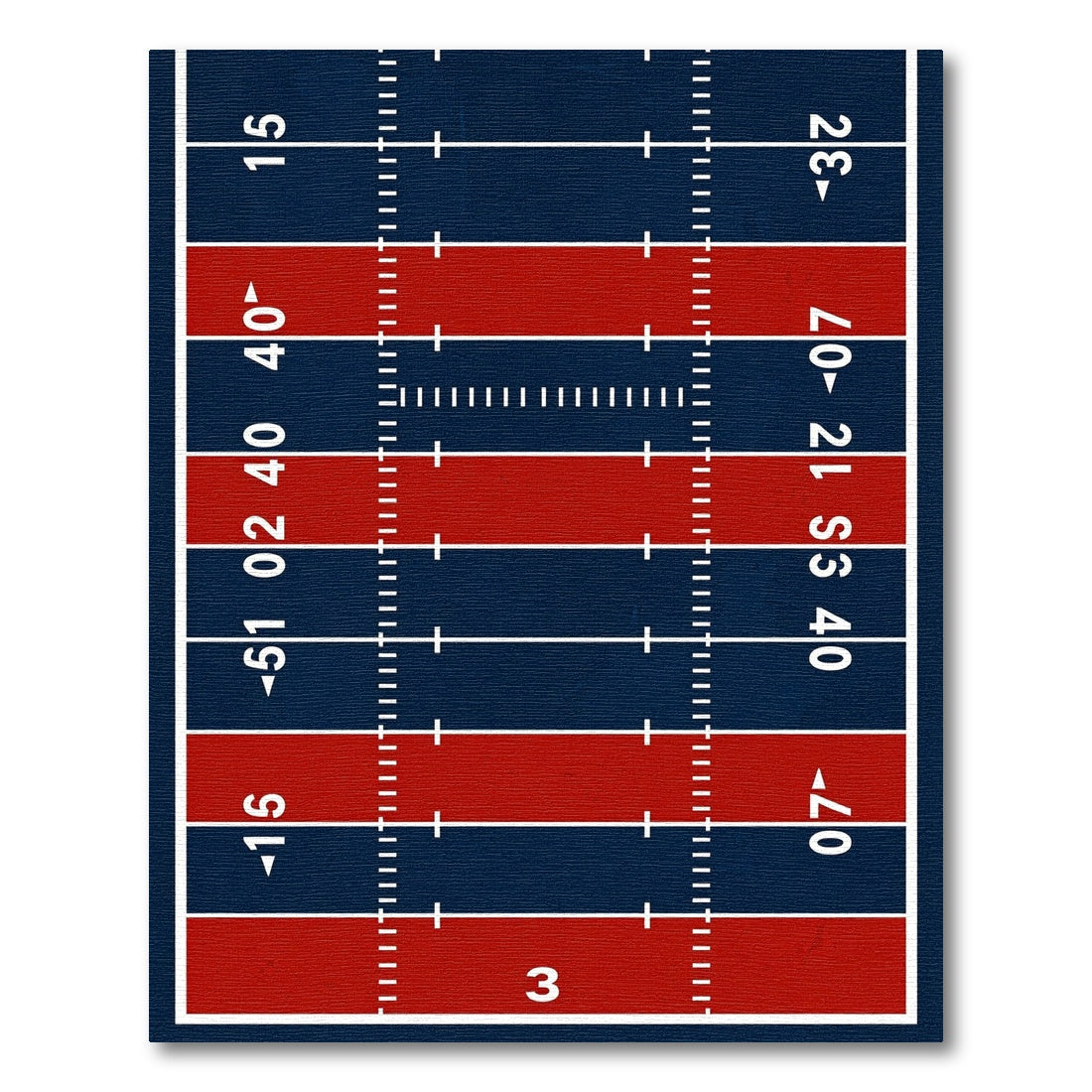 Modern Navy Red Grid Sports Field Rug