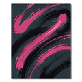 Bold Pink Abstract Charcoal Brushstroke Rug