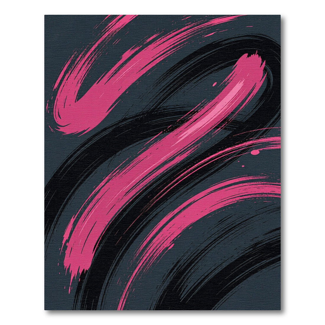 Bold Pink Abstract Charcoal Brushstroke Rug