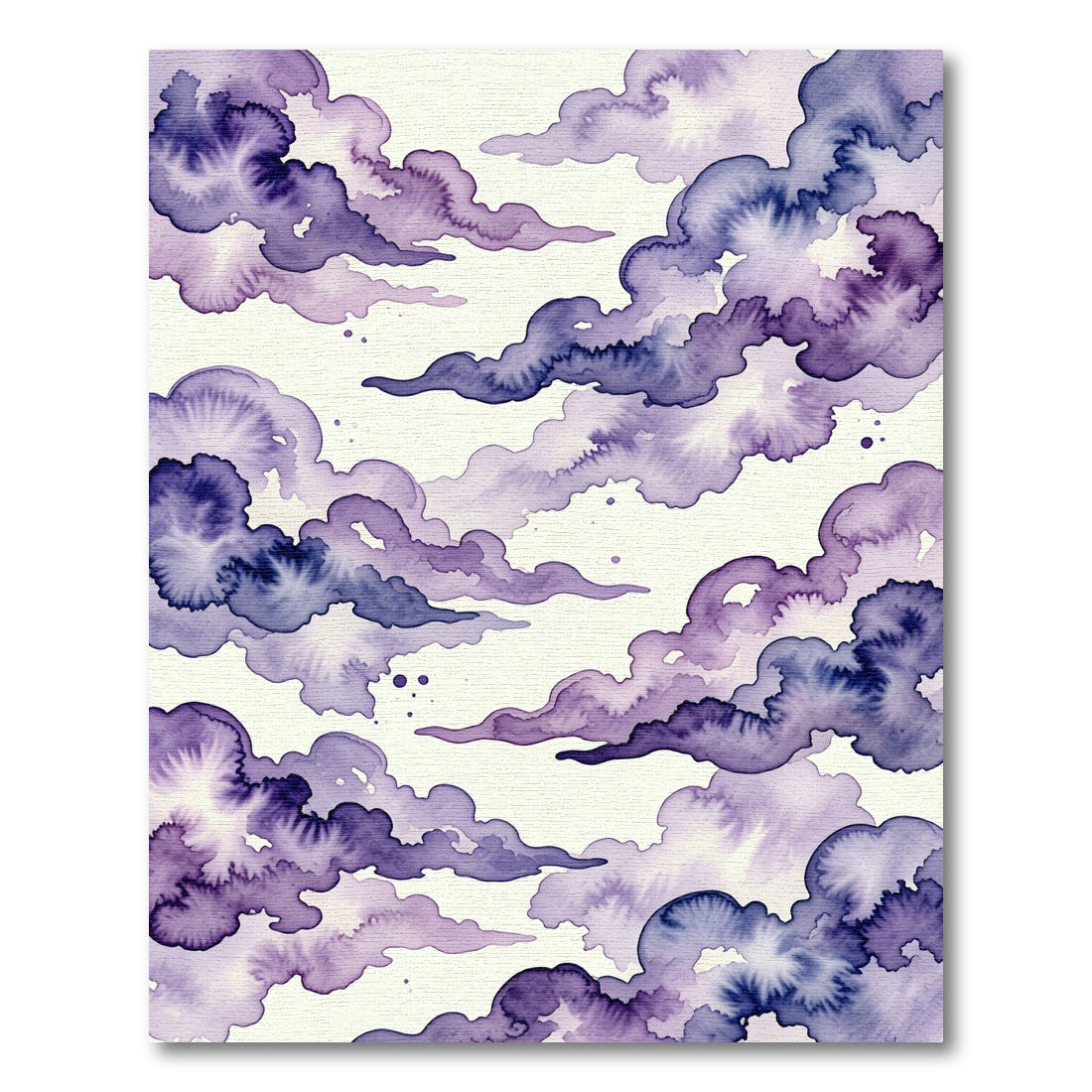 Ethereal Purple Watercolor Cloudscape Rug