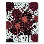 Dramatic Crimson Ink Splatter Abstract Rug