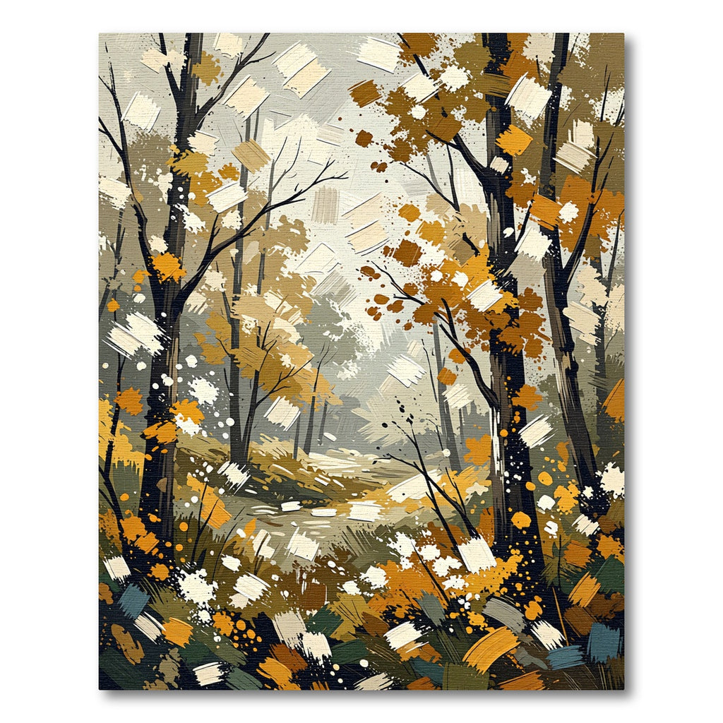 Autumn Forest Brushstroke Swirl Rug