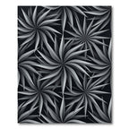 Modern Monochrome Botanical Starburst Art Rug