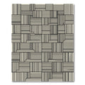 Black White Interlocking Lines Composition Rug