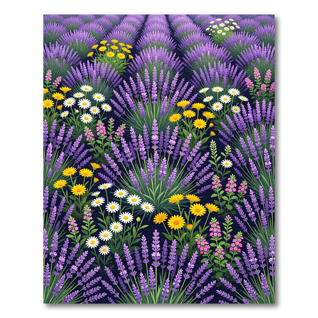 Vibrant Lavender and Wildflower Meadow Rug