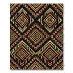 Geometric Earth Tone Chain Diamond Rug