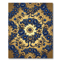 Golden Navy Floral Medallion Bloom Rug