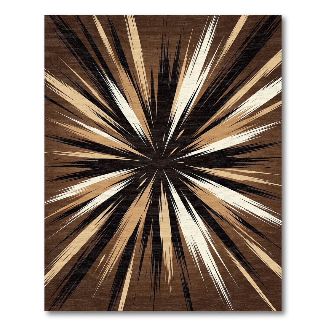 Brown Starburst Sharp Rays Rug