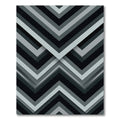 Monochrome Gray Angular Chevron Geometric Rug