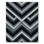 Monochrome Gray Angular Chevron Geometric Rug