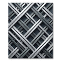 Modern Linear Metallic Crosshatch Gray Rug
