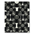 Retro Black Vinyl Record Grid Rug