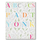 Alphabet Floral Whimsical Color Letter Collage Rug