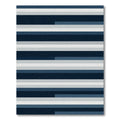 Modern Linear Navy and Light Blue Striped Rug