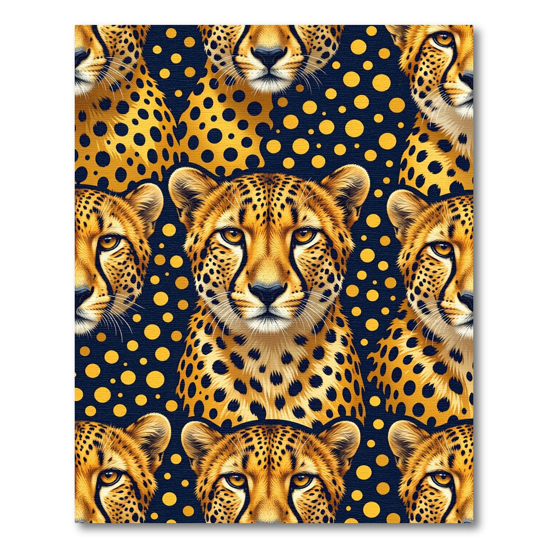Golden Cheetah Head Spotted Polka Dot Rug
