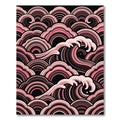 Blush Pink Japanese Wave Art Rug