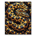 Golden Black Serpent Scale Reptile Skin Rug