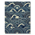Japanese Navy Blue Circular Wave Ocean Rug