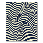 Modern Cream and Charcoal Wavy Stripe Rug